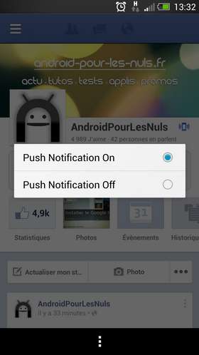 notifications push pages facebook