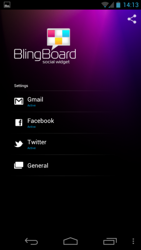 blingboard widget social android