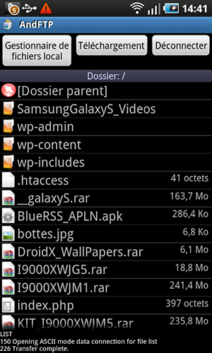 client FTP pour Android andFTP