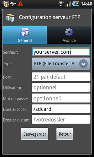 client FTP pour Android andFTP