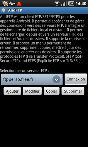 client FTP pour Android andFTP