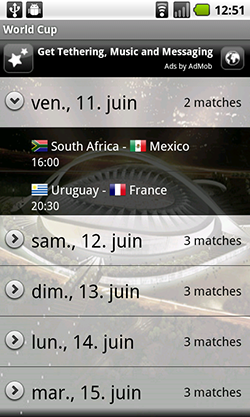 WC2010 suivre la coupe du monde sur son telephone Android