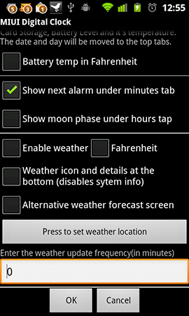 MIUI widget meteo horloge