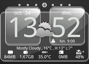 Sense Analog Glass Clock pour Android