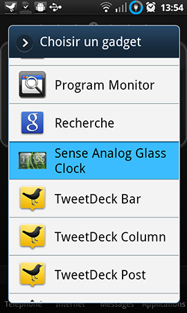 SenseAnalogGlassClock widget