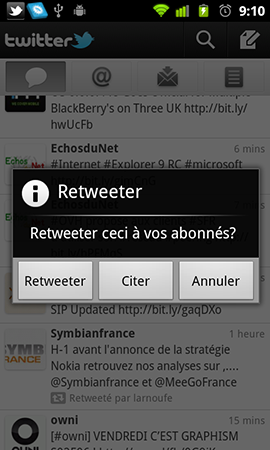 twitter 2 pour android