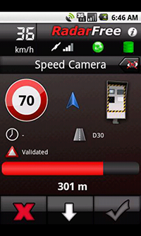 alerte radar sur pandroid