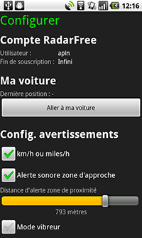 avertisseur de radar pour android