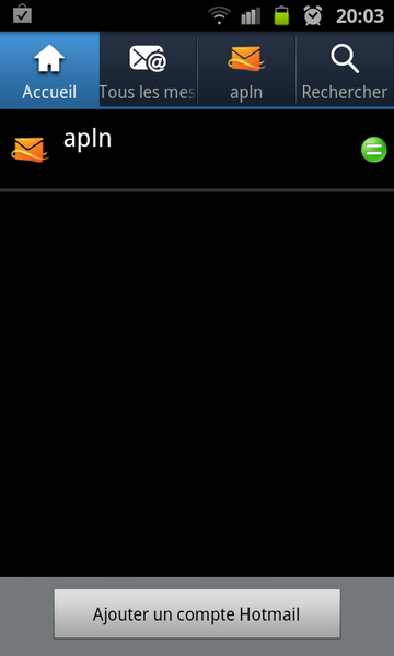 HOTMAIL sur Android