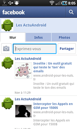 facebook pour android