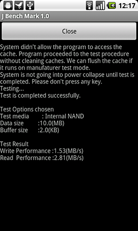 cyanogenmod61 Galaxy S jbenchmark