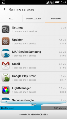 MIUI Galaxy S3 gestionnaire d'applications