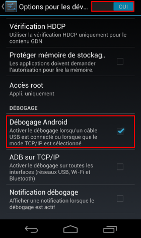 débogage Android