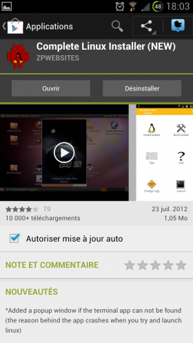 installateur ubuntu Android