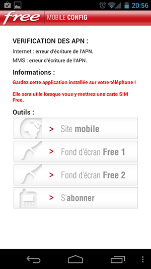 application freemobile android