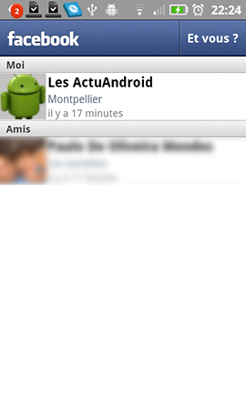 facebook pour android