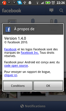 facebook pour android