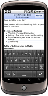 google docs : editer les documents sur son mobile