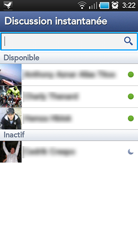 chat dans facebook pour Android