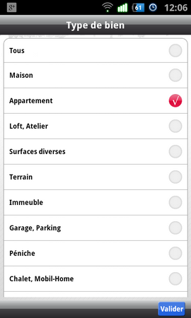 PAP sur Android - appartement