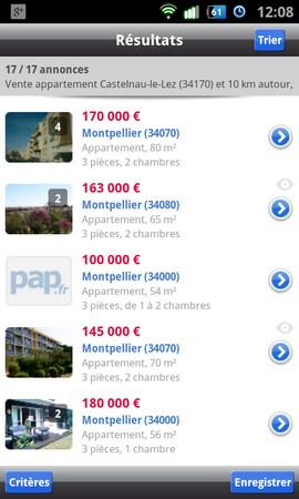 PAP sur Android - appartement