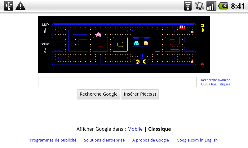 Pacman s'invite sur Google