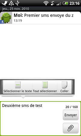 HTC Desire Z copier coller