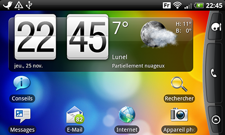 Test HTC desire Z widgets