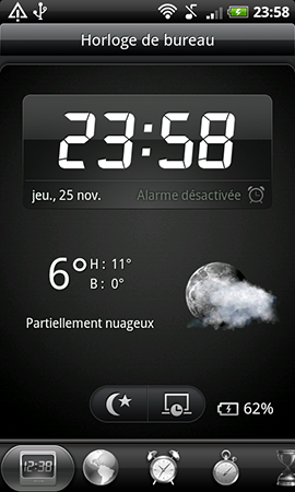 HTC Desire Z horloge