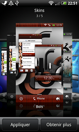 test HTC desire Z skins