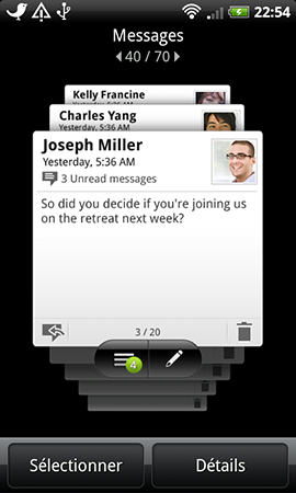 HTC Desire Z widget SMS