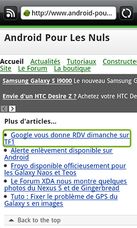 HTC Desire Z navigation