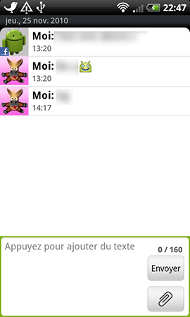 HTC Desire Z sms