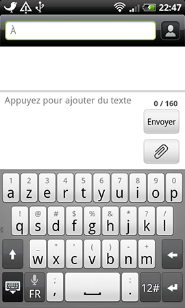 HTC Desire Z saisie texte