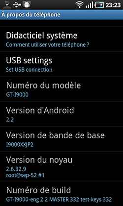 test samsung galaxy s froyo