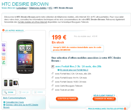 htc desire bouygues telecom