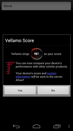 Benchmark Galaxy Nexus Vellamo