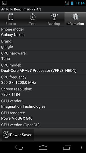 Benchmark Galaxy Nexus antutu