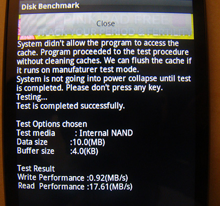 test XperiaARC-Jdiskbenchmark