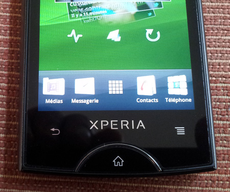 test Xperia RAY details des boutons