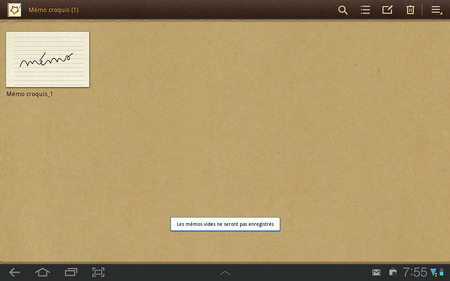 test galaxy tab 101 application de notes manuscrites