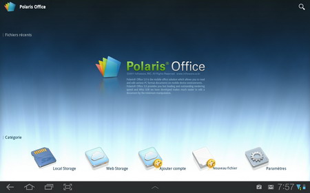 test Galaxy Tab 10.1 polaris office