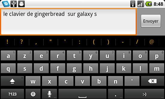 clavier gingerbread sur froyo