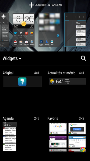 gestion des widgets HTC One