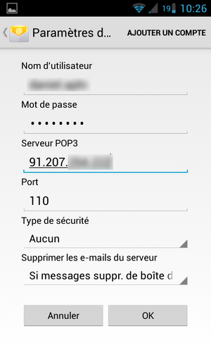 installation compte mail sur android