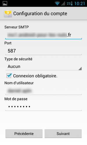 tutoriel configuration compte email android