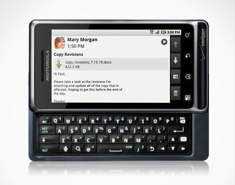 Test et performances du Motorola Droid 2